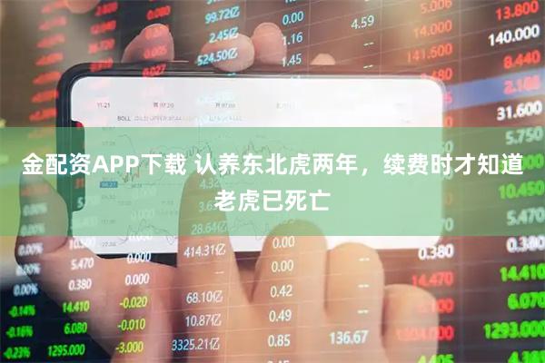 金配资APP下载 认养东北虎两年，续费时才知道老虎已死亡