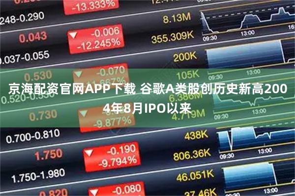 京海配资官网APP下载 谷歌A类股创历史新高2004年8月IPO以来